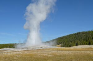 Old Faithful Erupting Under the Blue Sky - Methane SIBO type