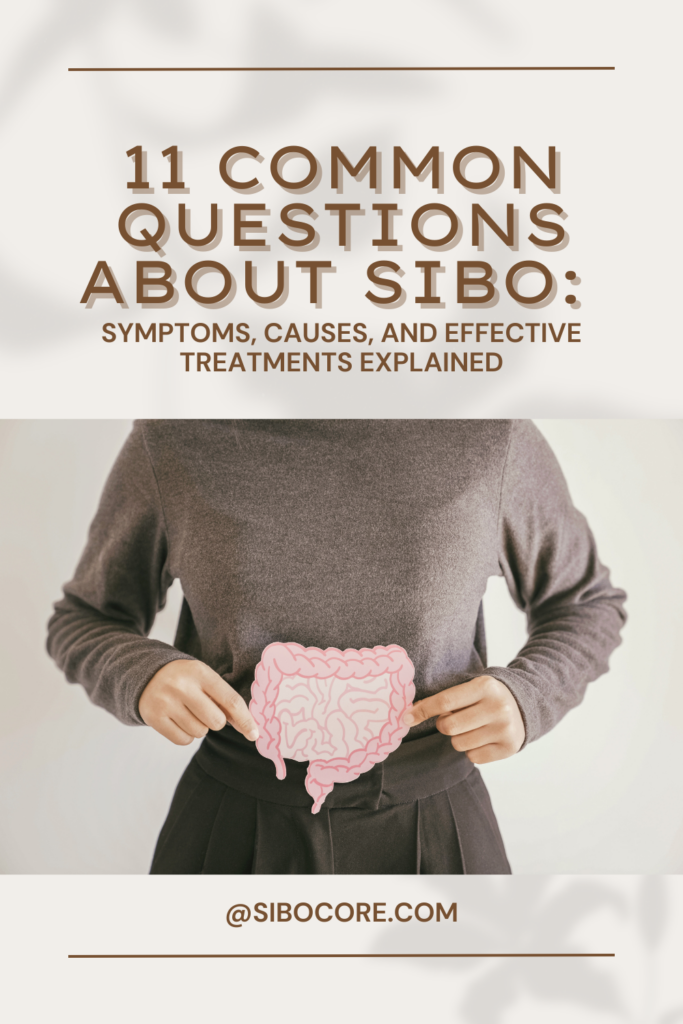 11 common questions about sibo, woman holding bowel illustration